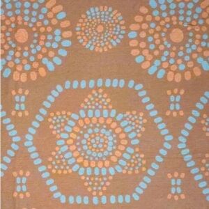 MOD Mandala Organic Blanket Loom Weave Tangerine Gray FLiPSiDE 2 Side 50x60